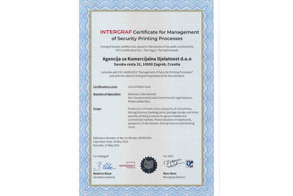 Vanjski nadzorni audit za normu Intergraf ISO 14298