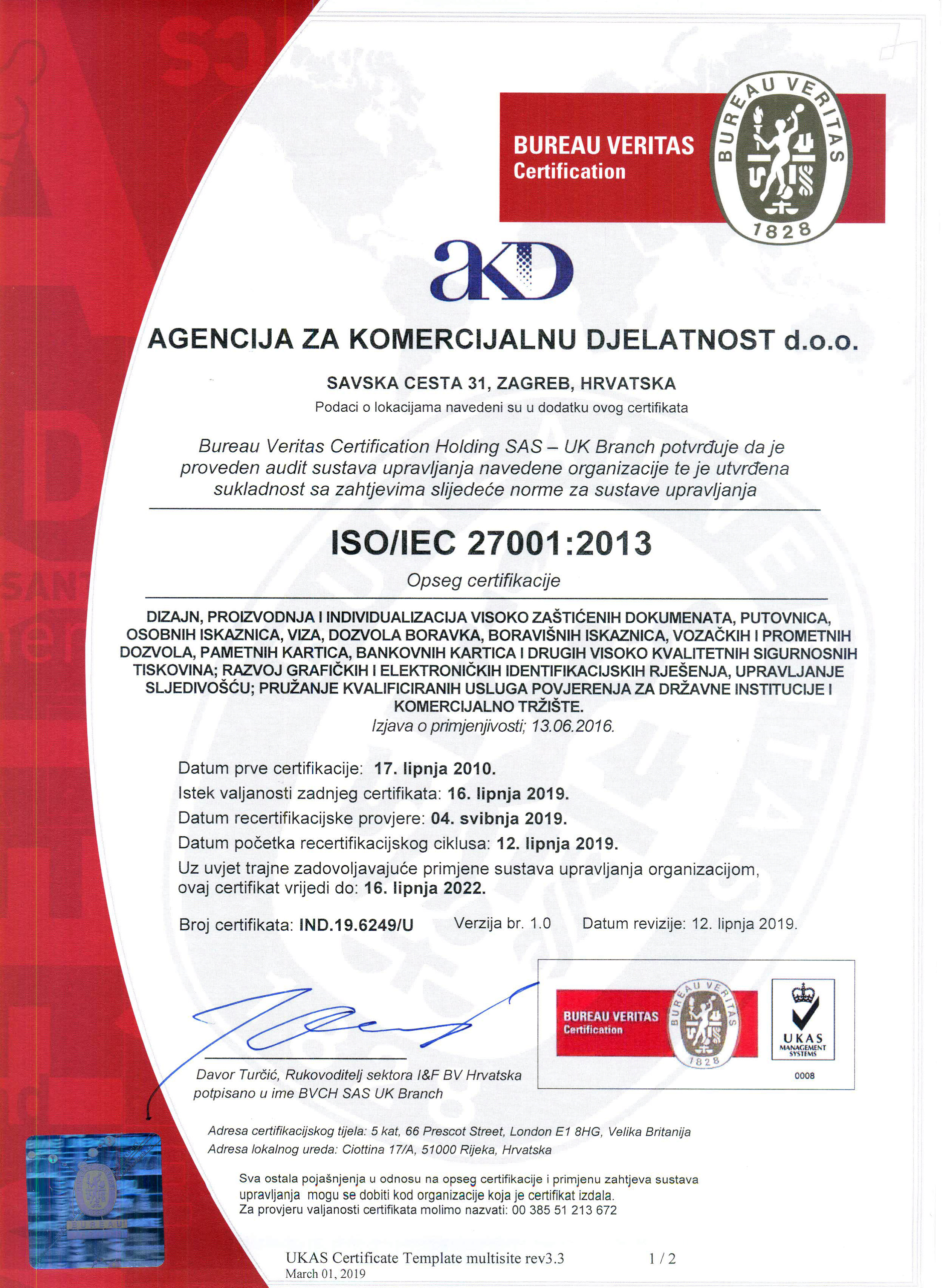 2019 ISO 27001:2013
