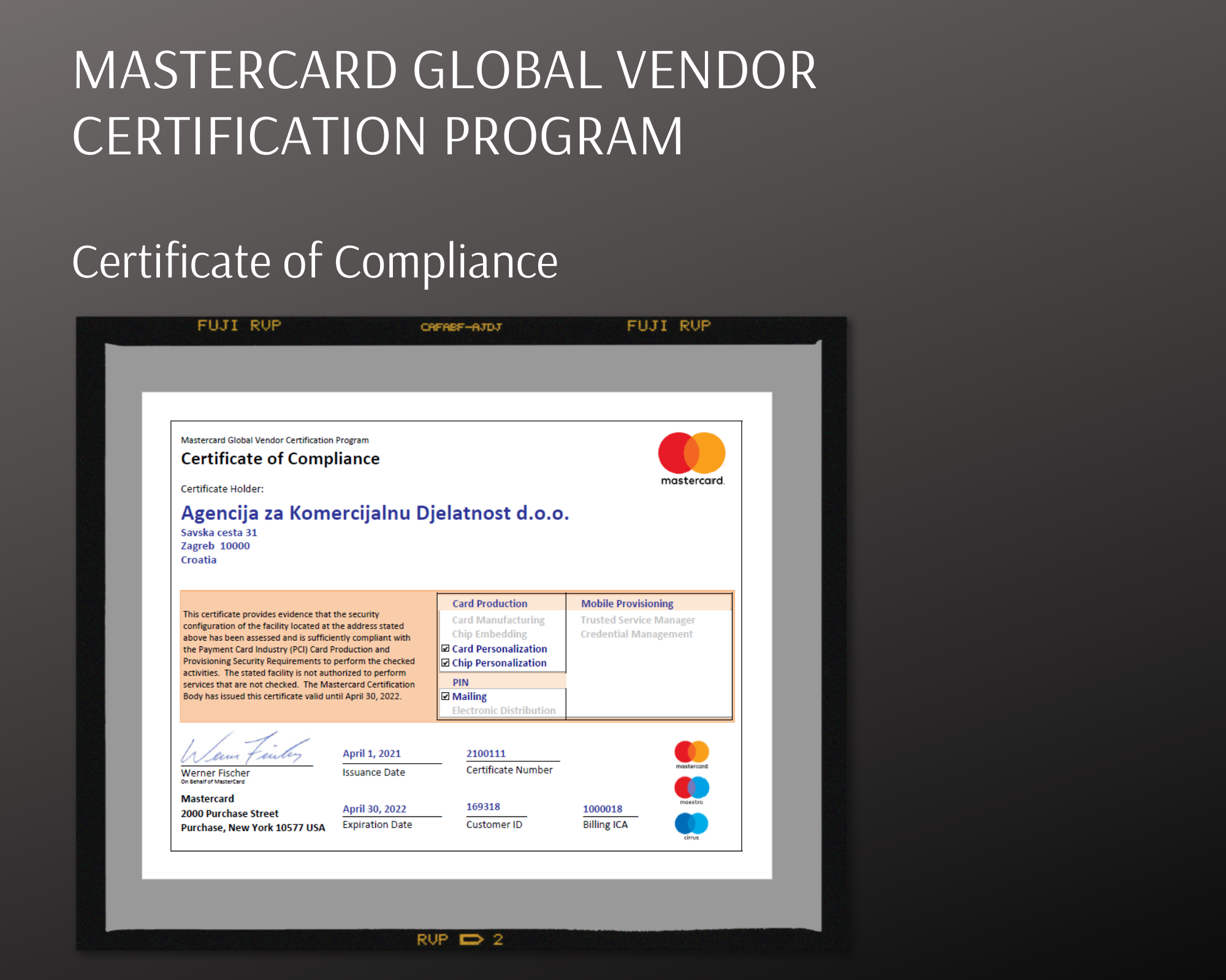 Mastercard certifikat